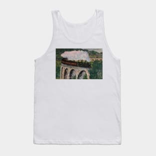 Train steaming over bridge Tank Top